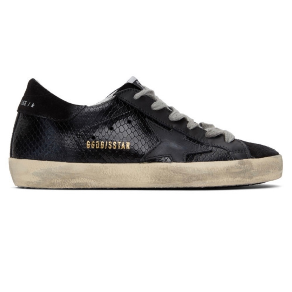 Golden Goose Deluxe Brand GGDB Superstar Sneakers SSENSE Exclusive Black Python